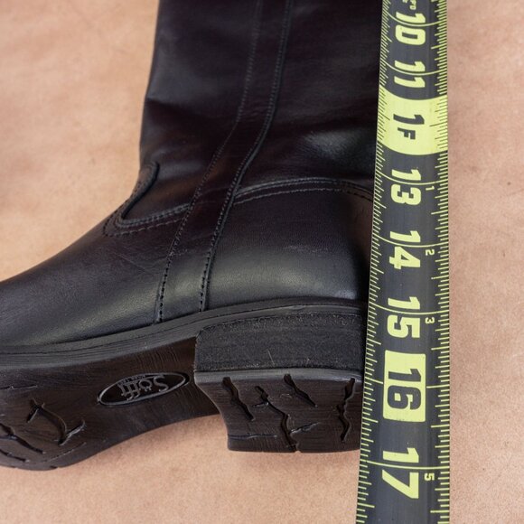 Sofft Woman Black Leather Comfortable Western Riding Zip Knee Boots size 6 - Picture 6 of 10
